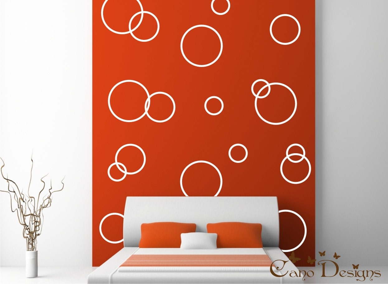 Circle Rings Vinyl Decals- Vinyl wall decals stickers, kids room, nursery, children stickers, bubbles, rings, Polka dots