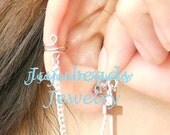 Silver Cross Wire Ear Wrap