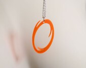 One Orange or Blue Portal Necklace - Laser Cut Acrylic Pendant Necklace - GLaDOS
