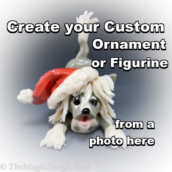 Custom Dog Ornament Figurine from PHOTO in Porcelain DEPOSIT