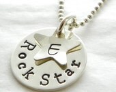 Rock Star Stack hand stamped and personalized sterling necklace