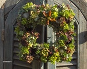Autumn Wreath -Square Succculent Wreath Perfect for the Holidays