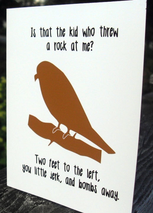 Funny bird card - Polly gets her revenge (Wg184)