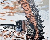 Woodblock Print "Moving Season"