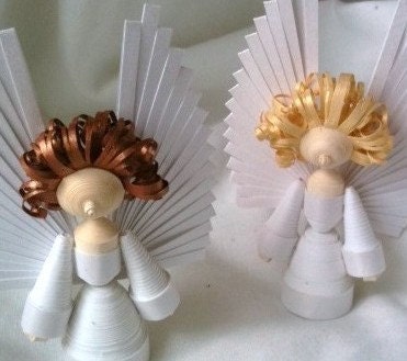 Angel Ornaments Quilled Paper in Bright White