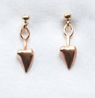 9ct 9k  Rose Gold Lovely Heart Unique Earrings - Designer