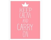 Keep Calm and Carry On - in children's handwriting 11x14 inch print by Finny and Zook