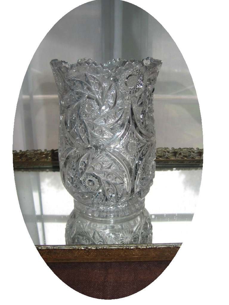 EAPG Westmoreland Glass Paddlewheel Fern Wheel Clear Celery Vase