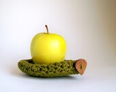 Green Apple Cozy, Fruit Cozy - Men Boyfriend Dad Teacher Woodland Olive Cotton Lunch Crochet Ninja