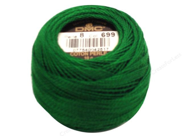 DMC 699 - Perle Cotton Thread Size 8 - Green - Great to sew Felt too