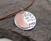 Fly Me To The Moon Sterling Silver And Copper Pendant