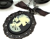Captain Jacks Ex Girlfriend Large Necklace Cameo Skull Gothic Noir Designed By Mystic Pieces