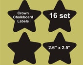 Star chalkboard labels 16 set, 2.6" x 2.5, blackboard labels, personalized labels