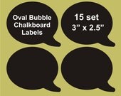 Speech Bubble chalkboard labels 15 set, 3" x 2.5", blackboard labels, personalized labels