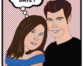Custom Made Pop Art/Comic Save the Date (PDF ONLY)  Print at Home
