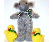 Little Bo Sheep and Her Peeps, Easter Lamb Toy, Hand Knit, Easter Basket Gift, Ready to Ship