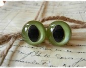 12mm Green Pearl Cat Safety Eyes for Plush Stuffed Animals 10 Pieces