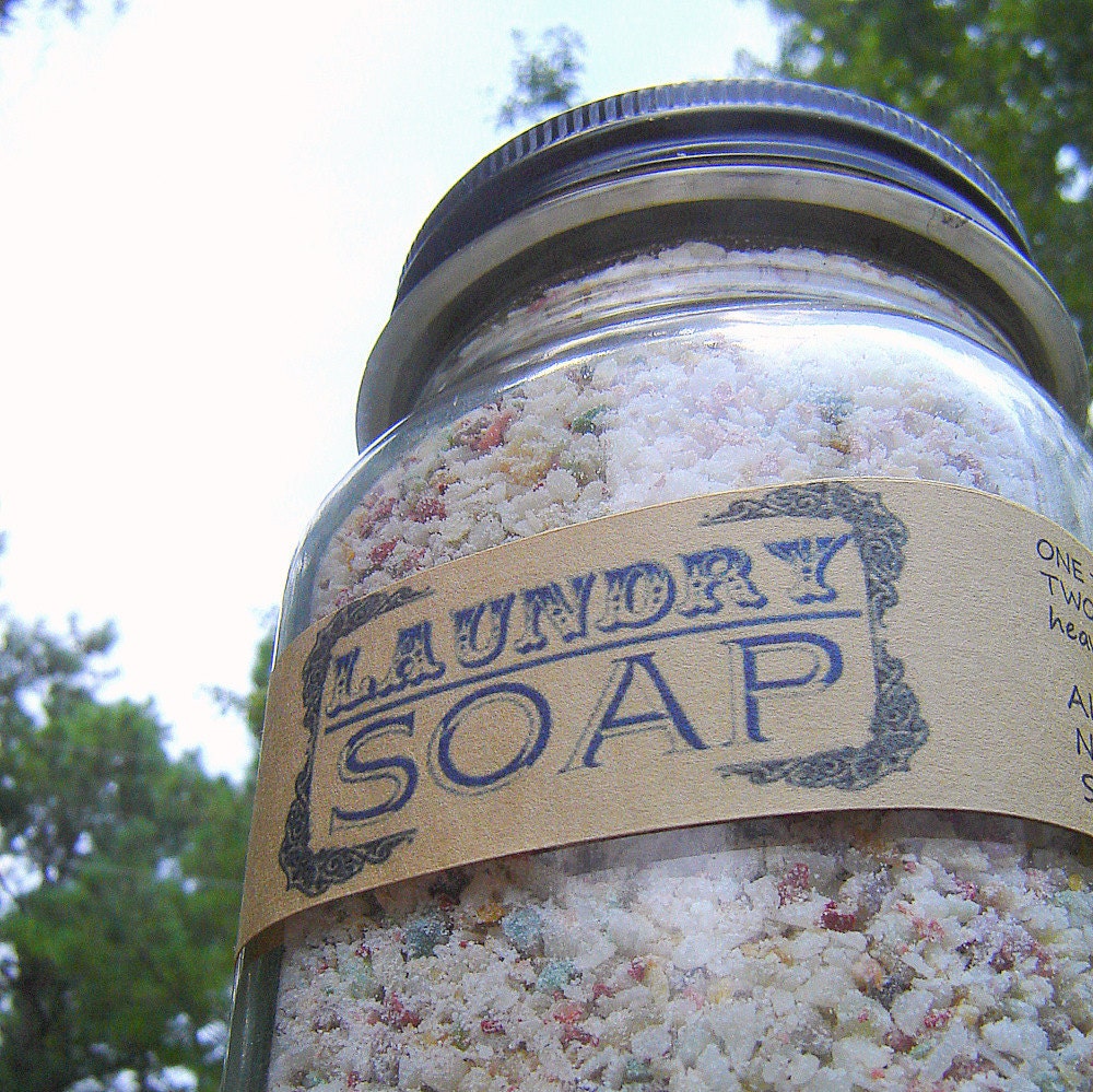 Laundry Soap- 64 loads HE -Vintage Jar- All Natural NO detergents, handmade cold process antique mason jar -Limited Availability