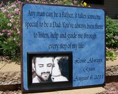 Personalized Handmade Wedding Picture Frame, Any Man Can Be a Father, Father of The Groom, Thank you gift for dad