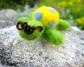 Children decor Sea turtle Dollhouse miniature soft toy green geek felted animal soft toy Birthday gifts for teens boys geekery