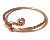 Copper Shepherd's Crook Ring - Hand Forged