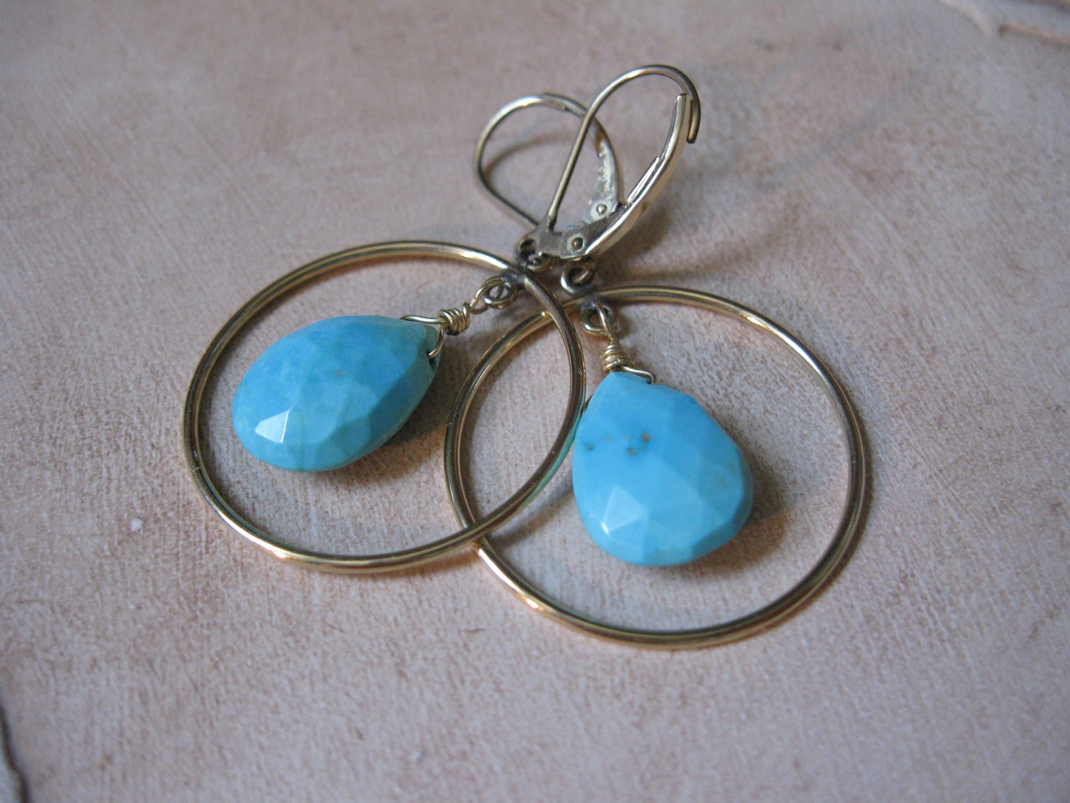 Sleeping Beauty Turquoise Circle Earrings