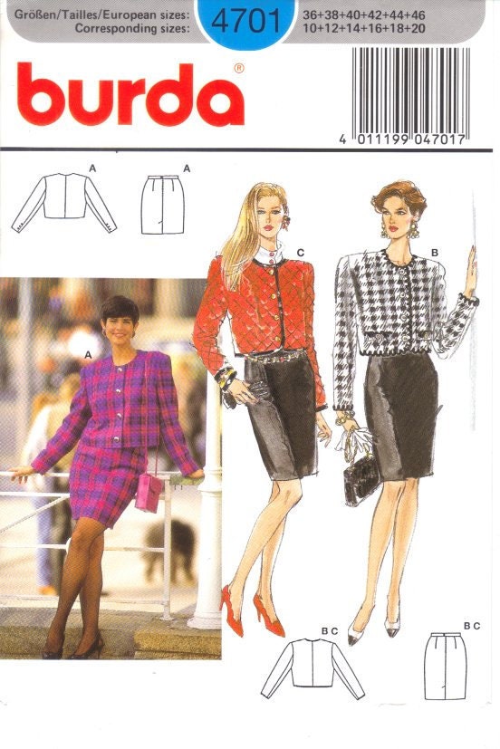 Burda "Ladies Who Lunch" boxy jacket and skirt retro multisized sewing pattern