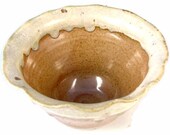 Gold Flower Bowl OOAK /Handmade Pottery / Wheel Thrown Stoneware Clay