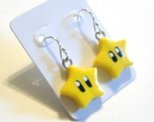 Handsculpted Invincibility Star Earrings on Sterling Silver Ear Hooks