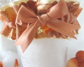 Lovely Copper Leaves-Satin-Organza Autumn Garter