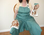 Mint Green Pottery Apron with Coffee Towels
