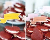 DIY Printable Cupcake/Table/Place card Flags - custom colors