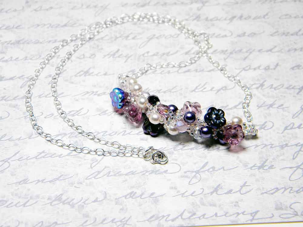 Wear the Lilac Discworld Inspired Alzheimer's Fund Raising Necklace - "Petite Garland" by WhimsyBeading