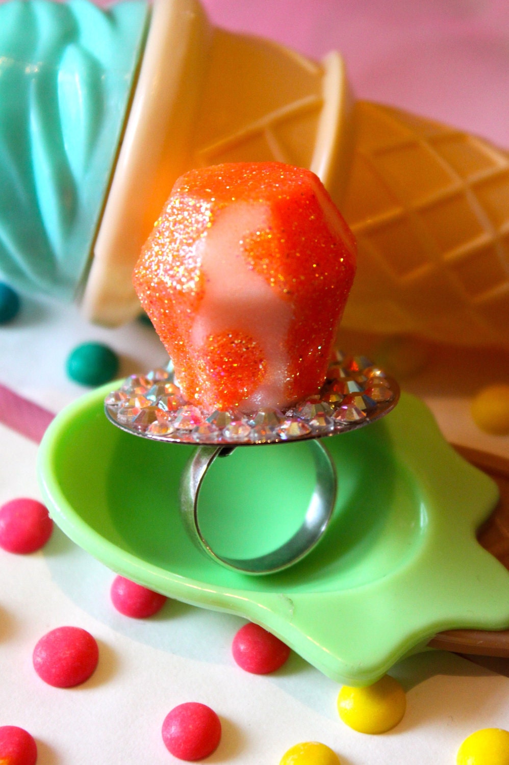 Citrus and Creme Twist Ring Pop Ring - Candy Glam Collection - Kitsch Kawaii
