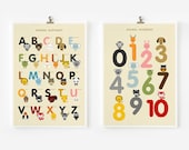 ABC's and 123's animal 8x10 on A4 alphabet poster