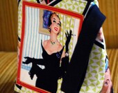 lovely little wristlet - retro fashion plate applique