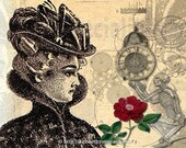 Give Her Time - 11x14 Steampunk Romance Inspired Fantasy Fine Art Print