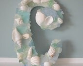 Shell Wall Letters - Beach Decor Sea Glass & Seashell Letters, Many Colors