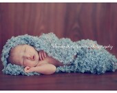 Baby Wrap Knit Small Blanket, Photography Prop 12x20 Light Blue