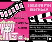 Movie Birthday Invitations Movie Night Birthday Party Invitation Movie Birthday Invite Printable Digital Theme