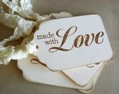 Made with Love Gift Tags/Wedding Tree Tags by avintageobsession on etsy