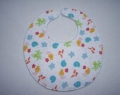 Baby Bib, four soft layers, reversible, at the beach