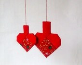 2 Christmas hearts ornaments patchwork b