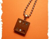 Geek Chic Jewelry Necklace - Vintage Mica Domino Capacitor