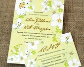 White Flowers Wedding Invitation Suite, Pretty, Modern, Classic.