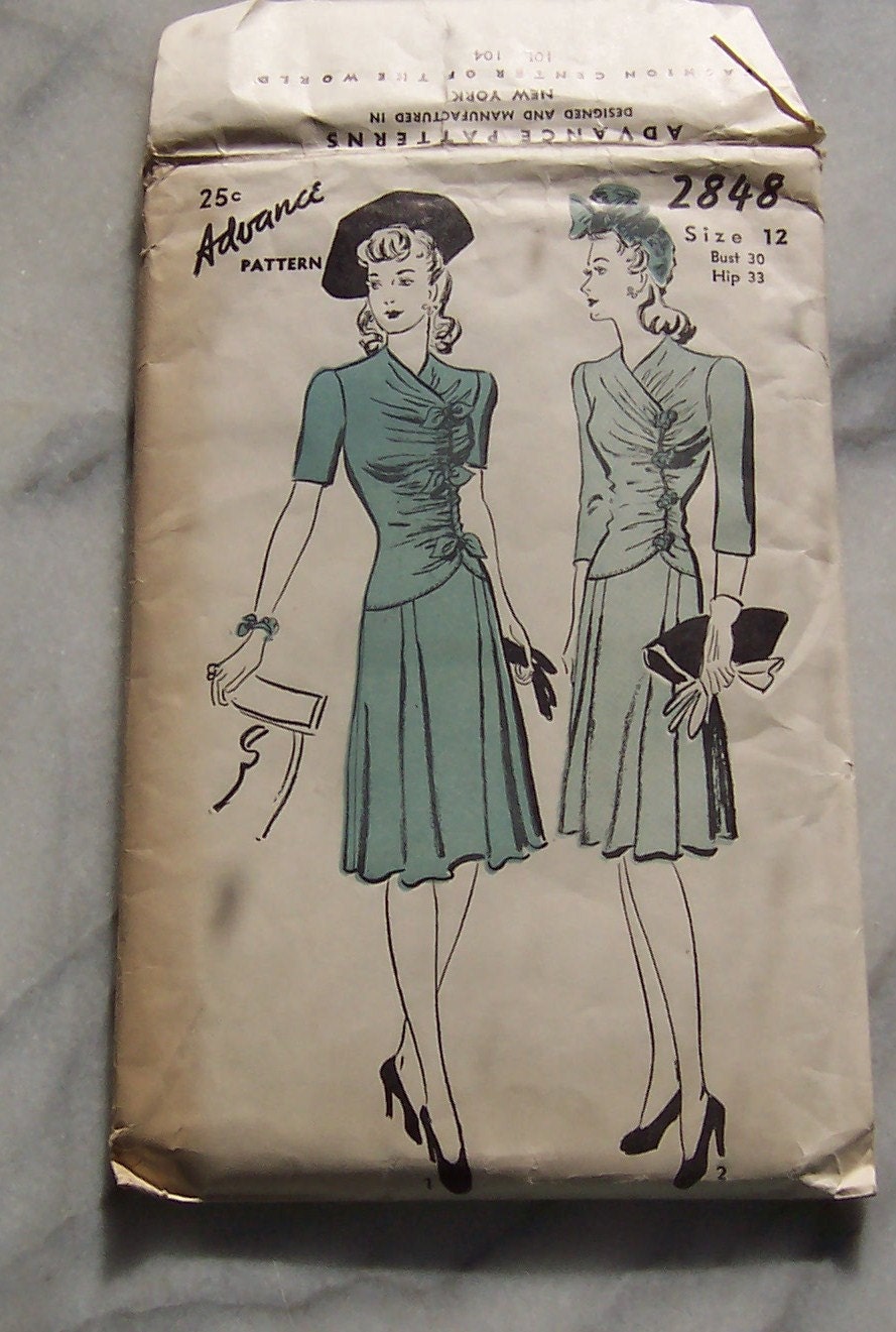 1940s "Advance" Dress Pattern
