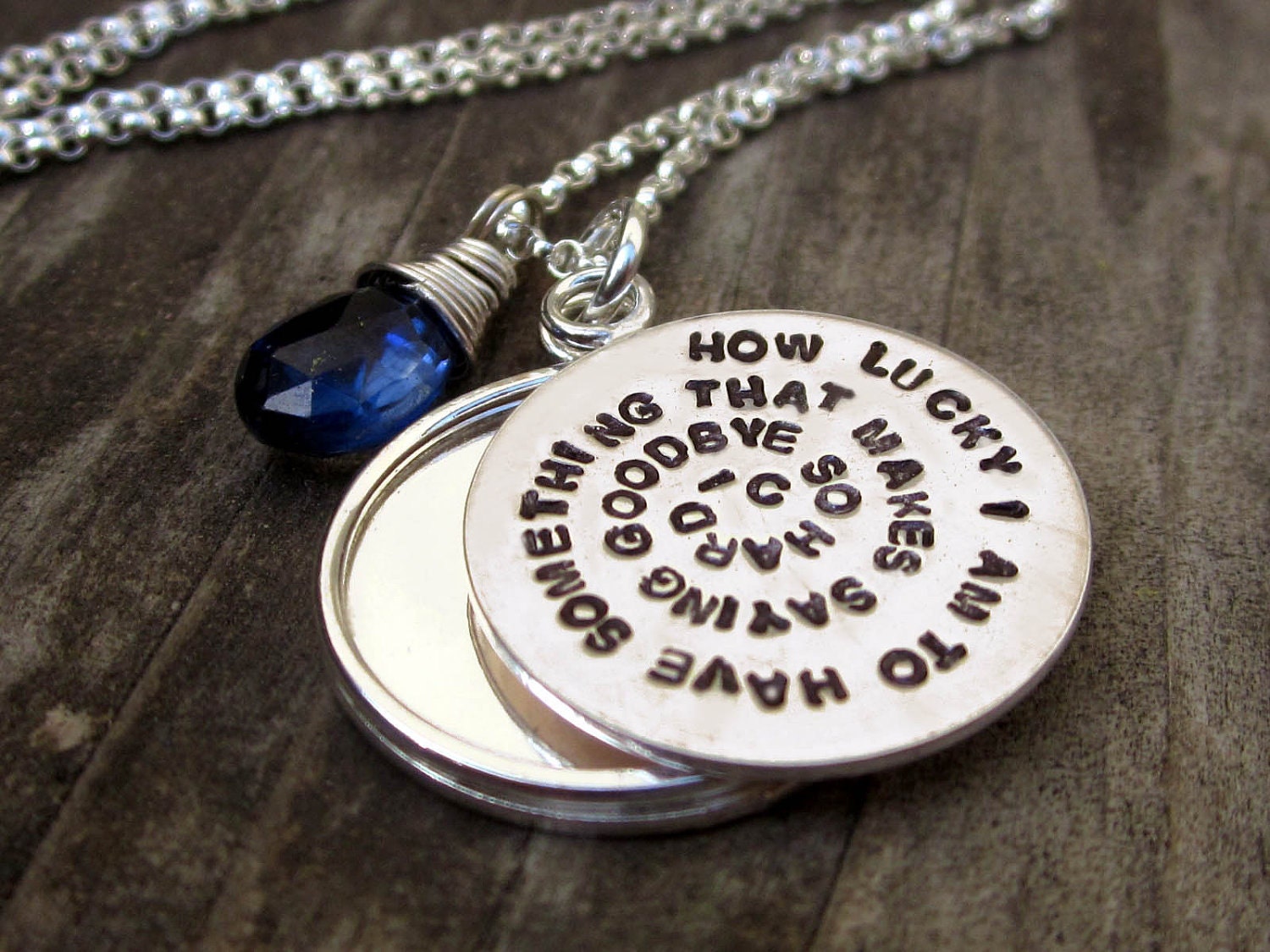 Hand Stamped Sterling Layered Locket by donnaodesigns