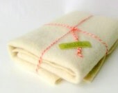 Wool blanket 15x24' felt craft recycled off white