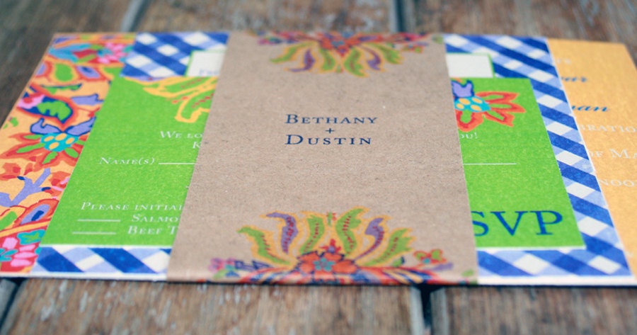 Modern Vintage Wedding Invitation: French Country Flower Custom