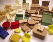 Vintage Three Quarter Inch Scale Plastic Dollhouse Furniture Collection